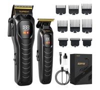 SUPRENT Tondeuse Cheveux Professionnelle, Tondeuse à Cheveux Sans Fil Pour Hommes, Kit de Coupe de Cheveux Avec Ecran LED, Tondeuse Rechargeable (Noir)
