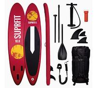 Suprfit Planches de Stand Up Paddle Gonflables | 10'8: 330 x 78 x 15 cm, Paddle Gonflable Adulte 150kg | Sup Board, Sac de Transport, pagaie, Leash de sécurité, kit de réparation | Halia Red
