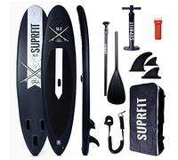Suprfit Planches de Stand Up Paddle Gonflables | 10'8: 330 x 78 x 15 cm, Paddle Gonflable Adulte 150kg | Sup Board, Sac de Transport, pagaie, Leash de sécurité, kit de réparation | Lailani Black