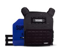 Suprfit Sigurd 3D Black Gilet lesté pour Cross Training - Veste á Lester, Jusqu’à 17 kg, avec plaques de Poids: 2 x 4 kg (Bleu), réglable, Unisexe, Couleurs: Noir