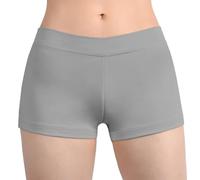 SUPRNOWA Short taille basse en élasthanne pour femme pour yoga, entraînement, fitness, gris foncé, L Taille courte