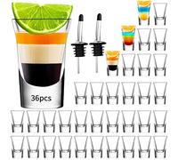 SuproBarware Lot de 36 verres à shot en verre avec base lourde - 34 g - Joli verre à shot en vrac, mini verres à vin, tasses à shot pour vodka, whisky, liqueurs, tequila, soju, expressos