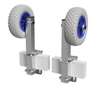 SUPROD 1 Paire de Rouleaux avec Support, Remorque à Bateau, Pneus en PU, RKSID-200-PU, Ø200, Gris/Bleu