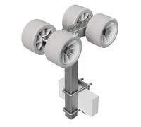 SUPROD 4 Fois Rouleaux Chariot de Mise à l'eau Aide à la Mise à l'eau remorque pour Bateau pneus TPU RKSRLX-4-TPU, Ø 120 mm