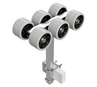 SUPROD 6 Fois Rouleaux Chariot de Mise à l'eau Aide à la Mise à l'eau remorque pour Bateau pneus en EVA RKSRLB-6-EVA, Ø 120 mm, Gris/Noir