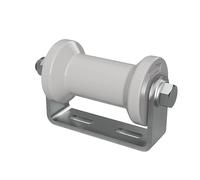 SUPROD Rouleau de quille en polyuréthane avec Support Aide à la Mise à l'eau des remorques de Bateaux Forme de la Bobine galvanisé 125 mm, Gris