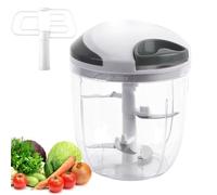 SupRovare Hachoir Manuel 900ml, Hachoir Oignon Avec 5 Lames En Acier Inoxydable, Mini Coupe Oignon, Mixeur Manuel Coupe Presse Ail pour Légumes, Viande