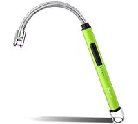 SUPRUS Allume-bougie électrique à arc électrique - Triple sécurité - Boîtier en acier inoxydable et crochet de suspension - Col flexible à 360° - Jaune