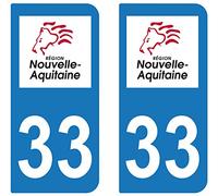 supstick 2 STICKERS AUTOCOLLANT PLAQUE IMMATRICULATION DEPT 33 Nouvelle-Aquitaine