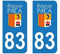 supstick 2 STICKERS AUTOCOLLANT PLAQUE IMMATRICULATION DEPT 83 Provence-Alpes-Côte d’Azur