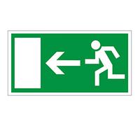 Supstick Autocollant Stickers Sortie de Secours flèche directionnelle Gauche Format 4x2cm