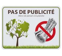 SupStick Autocollant - Stop Pub Pas de Publicité Merci de Penser à la Planète - Dimensions 100 x 70 mm - Protection Anti-UV