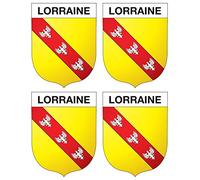 Supstick Lot de 4 Autocollants Stickers Blason de région département Lorraine Format 5x4cm