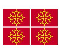 Supstick Lot de 4 Autocollants Stickers Drapeau de département région française occitanie Format 6x4cm