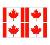 Supstick Lot de 4 Autocollants Stickers Drapeau de Pays Nation Canada Format 6x4cm