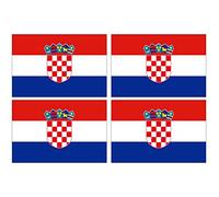 Supstick Lot de 4 Autocollants Stickers Drapeau de Pays Nation Croatie Format 6x4cm