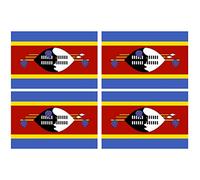Supstick Lot de 4 Autocollants Stickers Drapeau de Pays Nation eswatini Format 6x4cm