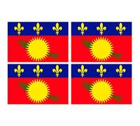 Supstick Lot de 4 Autocollants Stickers Drapeau de Pays Nation Guadeloupe Format 6x4cm