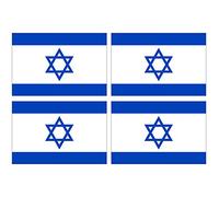 Supstick Lot de 4 Autocollants Stickers Drapeau de Pays Nation Israel Format 6x4cm