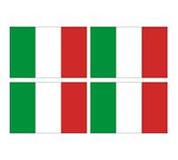 Supstick Lot de 4 Autocollants Stickers Drapeau de Pays Nation Italie Format 6x4cm