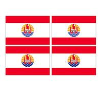 Supstick Lot de 4 Autocollants Stickers Drapeau de Pays Nation polynesie française Format 6x4cm