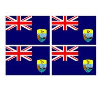 Supstick Lot de 4 Autocollants Stickers Drapeau de Pays Nation Saint-hélène Format 6x4cm