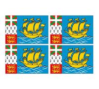 Supstick Lot de 4 Autocollants Stickers Drapeau de Pays Nation Saint-Pierre-et-Miquelon Format 6x4cm