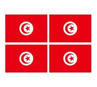 Supstick Lot de 4 Autocollants Stickers Drapeau de Pays Nation Tunisie Format 6x4cm