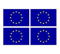Supstick Lot de 4 Autocollants Stickers Drapeau de Pays Nation Union européenne Format 6x4cm
