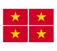 Supstick Lot de 4 Autocollants Stickers Drapeau de Pays Nation Vietnam Format 6x4cm