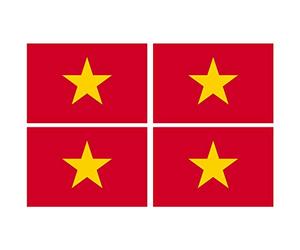 Supstick Lot de 4 Autocollants Stickers Drapeau de Pays Nation Vietnam Format 6x4cm