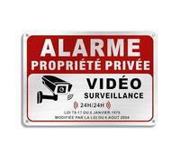 SupStick Panneau Obligatoire Réglementaire Conforme - Panneau Maison Videosurveillance Alu Brosse