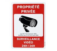 SupStick Panneau Obligatoire Réglementaire Conforme - Panneau Propriete Privee Videosurveillance Alu