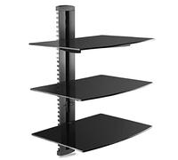 suptek 3 Étagère Murale Flottante pour Lecteurs DVD/Boîtes De Câble/Consoles De Jeux/Accessoires De Télévision CS303, Noir