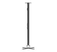 suptek Support de Plafond pour projecteur, 780 à 1250 mm, Long, Rotatif à 360 °, pivotant à 90 °, inclinable à 90 °, Support de Plafond pour projecteurs jusqu'à 13,6 kg, Noir (PR05LB)