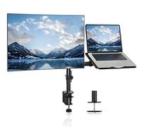 suptek Support écran PC avec Plateau, Support Moniteur pour écran LCD/LED 13 à 27 Pouces et Ordinateur Portable jusqu'à 17 Pouces - Mural MD6432TP004