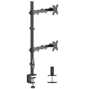 suptek Support Moniteur Double Écran Superposés, Colonne Haute 80 cm Réglable, 2 Moniteurs 17-27 Pouces, Inclinable et Pivotant 180°, Charge 10 kg par Bras, VESA 75/100mm (MD6821DB)