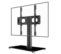 suptek Support TV sur Pied pour Téléviseurs de 17-55 Pouces, Hauteur Réglable Pied TV Universel avec Base en Verre Trempé de 8 mm VESA Maximum 400x400mm Capacité de 40KG (TS001-02)