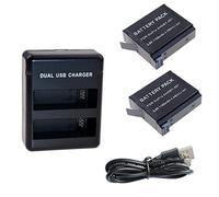 Suptig Lot de 2 batteries et chargeur Daul pour Gopro Hero 4 Black Gopro HEROR4 Silver et AHDBT-401