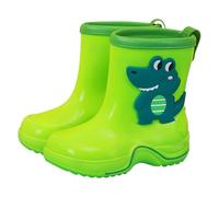 SUPTTING Bottes en caoutchouc pour enfants - Imperméables - Antidérapantes - Mignon - Facile à enfiler - Motif animal ludique - Pour sauter les flaques d'eau - Visite à la ferme, Stil-z03 Vert, 7-8