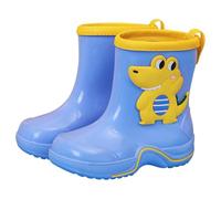 SUPTTING Bottes en caoutchouc pour enfants - Imperméables - Antidérapantes - Mignon - Facile à enfiler - Motif animal ludique - Pour sauter les flaques d'eau - Visite à la ferme, Stil-z01 Bleu, 6-7