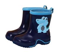 SUPTTING Bottes en caoutchouc pour enfants - Imperméables - Antidérapantes - Mignon - Facile à enfiler - Motif animal ludique - Pour sauter les flaques d'eau - Visite à la ferme, Stil-z02 Bleu, 10-11