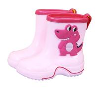 SUPTTING Bottes en caoutchouc pour enfants - Imperméables - Antidérapantes - Mignon - Facile à enfiler - Motif animal ludique - Pour sauter les flaques d'eau - Visite à la ferme, Stil-z04 Rose, 6-7