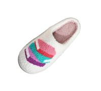 SUPTTING Chaussons d'hiver pour femme - Mignon et chaud - Semelle antidérapante - Rembourrée - Peluche - Licorne - Fantaisie - Détails scintillants - Doublure douce pour la maison, Style Q01 Blanc, 39