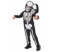 SUPTTING Costume d'Halloween pour enfant, squelette effrayant, futuriste, éléments d'impression 3D, combinaison cyberpunk, gothique, combinaison complète, masque d'horreur pour fête costumée