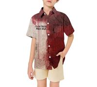 SUPTTING Costume d'Halloween pour enfant - T-shirt choquant et réaliste - Imprimé éclaboussures de sang - T-shirt zombie à manches courtes - Effet 3D - Haut d'horreur - Col rond - Pour une fête