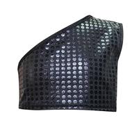 SUPTTING Haut unisexe, accrocheur, sans manches, léger, débardeur, futuriste, cyberpunk, effet irisé, motif géométrique, tenue de scène, tenue de carnaval, pour les spectacles sur scène