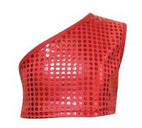 SUPTTING Haut unisexe, accrocheur, sans manches, léger, débardeur, futuriste, cyberpunk, effet irisé, motif géométrique, tenue de scène, tenue de carnaval, pour les spectacles sur scène