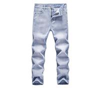 SUPTTING Jean décontracté tendance pour garçon - 5 poches - Fermeture à boutons - Look usé - Streetwear - Points déchirés - Tache de couleur - Pantalon de loisirs - Coupe ajustée - Pour l'école, Style