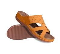 SUPTTING Sandales compensées pour femme - Talon compensé haut - Style bohème - Décontractées - Confortables - Élégantes - Chaussures d'été - Motif perforé - Pour fête dans le jardin - Balade en ville